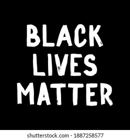 Black lives matter poster. Social media content banner anti racism. Hand-drawn calligraphy artwork