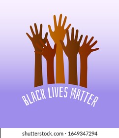 Black Lives Matter Poster Vector Template. African American People Equal Human Rights Struggle Concept.