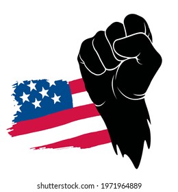 Black Lives Matter Black Power Fist USA. At The Olympic Stadium In Mexico City In 1968, Two African-American Athletes Raised A Black-gloved Fist During The Playing Of The US National Anthem.