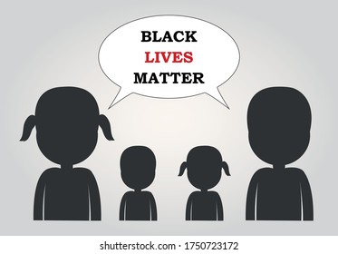 Black Lives Matter protest against racism held by a family

