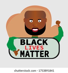 Black lives matter. Protest against racial discrimination of black skin color. Poster on equal human rights. cartoon style vector illustration