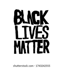 Black Lives Matter. Protest Banner about Human Right of Black People in U.S. America. Vector Illustration. Icon Poster and Symbol.