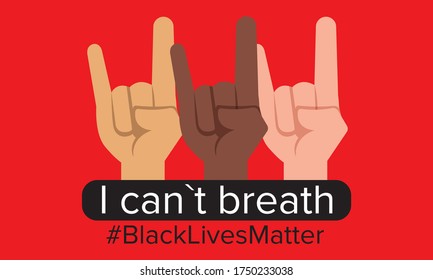 Black Lives Matter protest banner. Vector trendy style illustration poster design. Anti racism, human rights concept.