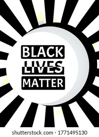 Black Lives Matter. Protest Banner about Human Right of Black People in US. Vector illustration