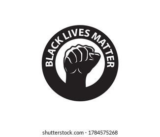 Black Lives Matter. Protest Banner About Human Right Of Black People In US. America. Vector Illustration. Rally Or Awareness Campaign Against Racial Discrimination Of Dark Skin Color. 