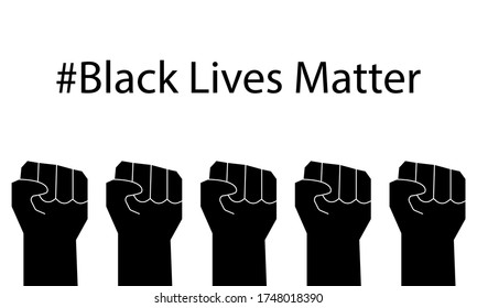 Black lives matter. Protest, meeting black people. Hands are raised up. Against racism, no discrimination in America, against police lawlessness.