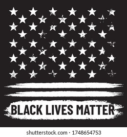 Las vidas negras importan. Afiche de la protesta con fondo negro de color gris