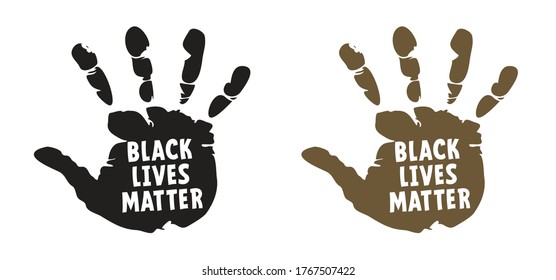 Black lives matter protest in USA to stop violence to black people Fight for human right of Black Free people in U.S. America Flat vector rasism sign. Police, activist Freedom live. Protest symbol.