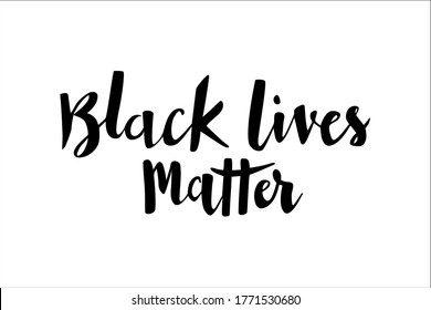 Black Lives Matter quote hand lettering vector
