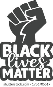 Black Lives Matter Quote with raised fist