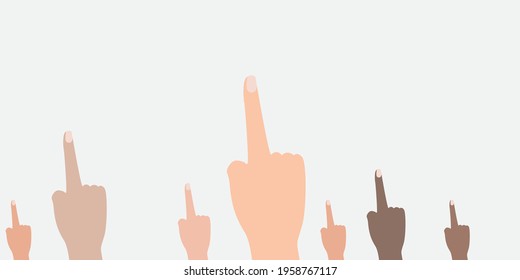 black lives matter raised up mix race fists awareness campaign against racial discrimination of dark skin color support for equal rights of black people horizontal vector illustration