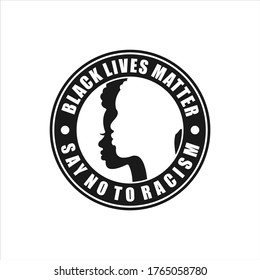 Black Lives Matter Say No To Racism Logo Vector Design