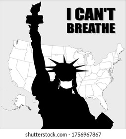 Black lives matter sign about the plurality of violence and anti-Black racism with Statue of Liberty, USA.