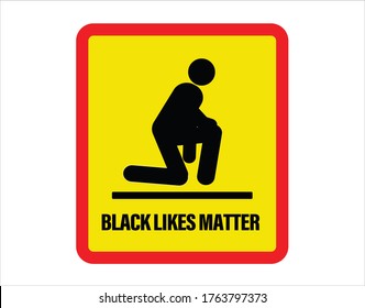 Black lives matter sign in yellow floor and red frame