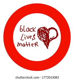 Black lives matter slogan. Hand drawn hearts. Anti racism and racial equality and tolerance banner. All lives matter. Social media template.