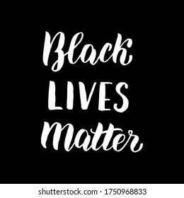Black lives matter slogan text. Stop racism banner font. Lettering design typography poster. Vector eps 10. 