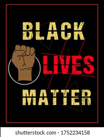 Black lives matter slogan typography poster vector illustration on black background.