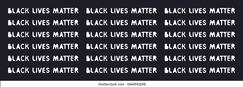 Black Lives Matter social poster on black background, banner size,poster, web banner for social media, blm poster black and white background, long banner bipoc