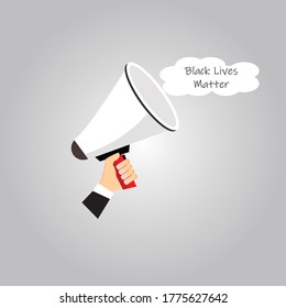 Black Lives Matter with Speaker Toa Megaphone Illustration Design Template Vector 