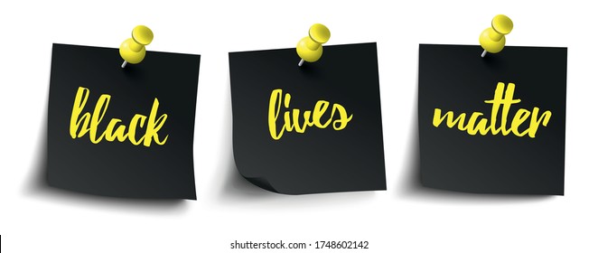 Black lives matter stickers on the white background. Eps 10 vector file.