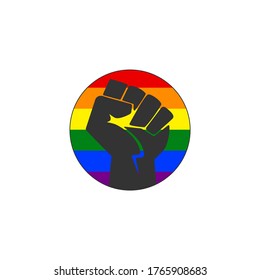 Black Lives Matter Strong Hand Icon. Vector Illustration