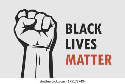 Las vidas negras importan. Mensaje de texto para acción de protesta.  Diseño de pancartas tipográficas sobre fondo claro. Ilustración vectorial.