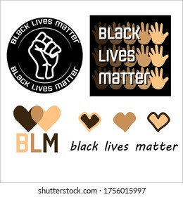 Black lives matter text. No racism concept