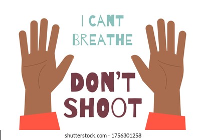 Black Lives Matter Typography banner. Do not shoot calligraphic text vector illustration. Justice protest people racism demonstration. BLM american humanity political fight.