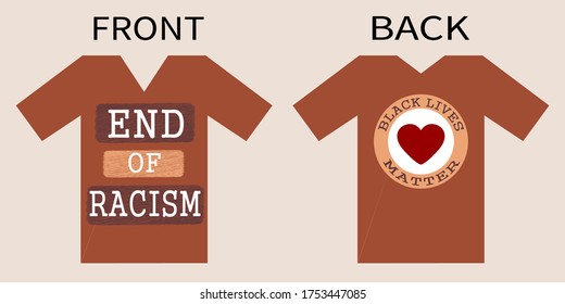 Black lives matter typography t-shirt unique and trendy design. T-shirt end to racism. Apparel trendy design with heart