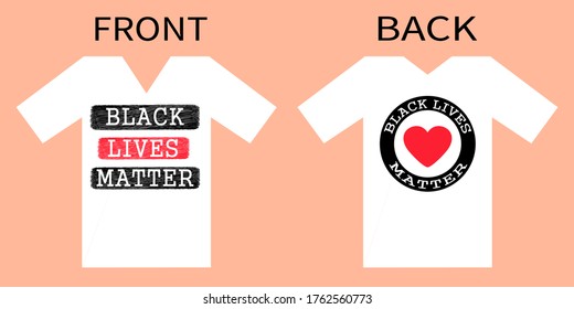 Black lives matter typography t-shirt unique and trendy design. T-shirt end to racism. Apparel trendy design with heart