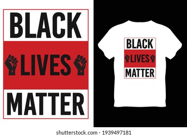 Black Lives Matter Typography T-shirt Design Vector