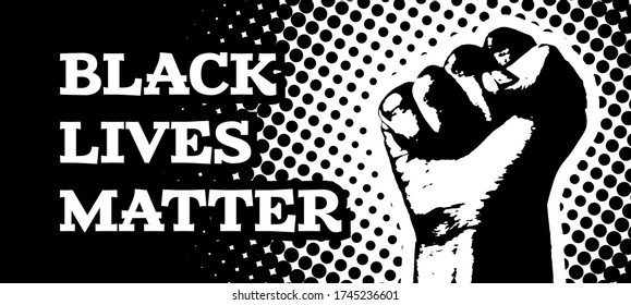 Las vidas negras importan. Ilustración de vector con mano