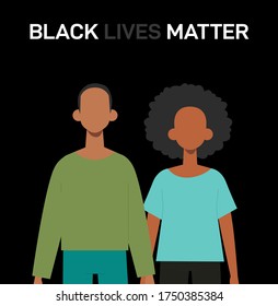 Black Lives Matter Vector Illustration. All Lives Matter, Stop Racism. Unite Against Racism Vector Background