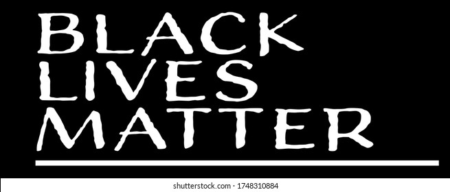 Black lives matter vector on black background concept of racism and murder of people in the United States of America