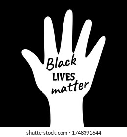 Black lives matter vector quotation poster to support movement of activists against racial discrimination, violence, protest for african american people, for human rights and freeedom, silhouette text
