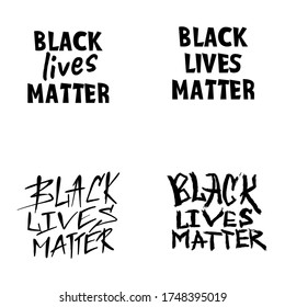 Black lives matter vector quotation poster to support movement of activists against racial discrimination, violence, protest for african american people, for human rights and freeedom, silhouette text