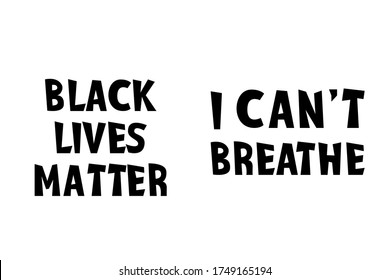 Black lives matter vector quotation poster to support movement of activists against racial discrimination, violence, protest for african american people, for human rights and freeedom, silhouette text