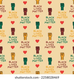 Black lives matter vector repeat pattern background design