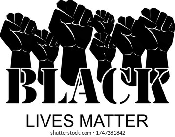 "Las vidas negras importan". Diseño de la tipografía vectorial de concepto todas las vidas la ilustración
