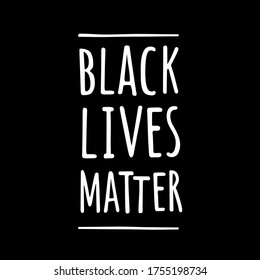 BLACK LIVES MATTER. White handwriting lettering isolated on dark background.