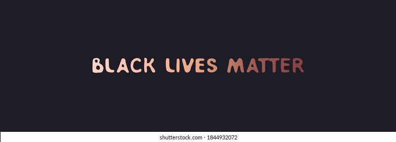 Black Lives Matter white text with one word , social poster on black background, banner size. blm Vector banner for social media posts against racism. Social movement