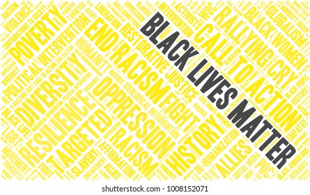 Black Lives Matter word cloud on a white background. 