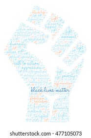 Black Lives Matter word cloud on a white background. 