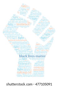 Black Lives Matter word cloud on a white background. 