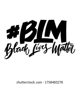 Black lives mattern hand lettering banner for protest human right of black people in US America. Vector calligraphy illustration on white background