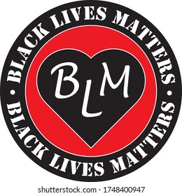 Black Lives Matters Badge or Sticker. Vector sign.