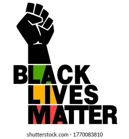 Black lives matters. Social poster, banner. Stop racism police violence. Flat illustration  