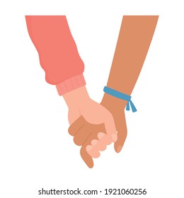 black Lives, black and white holding hands equality and diversity vector illustration