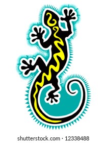 Black lizard gecko going up