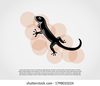 Black lizard logo symbol design illustration